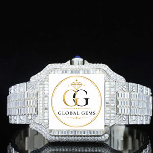 Reloj de alta calidad con incrustaciones de diamantes moissanita y números arábigos para hombre, colección de lujo disponible a buen precio. - Product Image 1