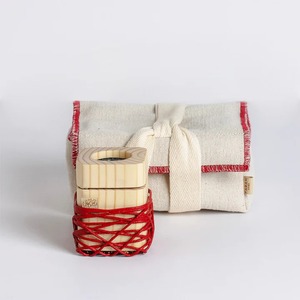 Metal Wire with Wood Incense Bakhoor Burner with <b>Canvas</b> Bag Lighter Charcoal Oud Bakhoor Set for Travel Mubkhar in String Design - Product Image 1