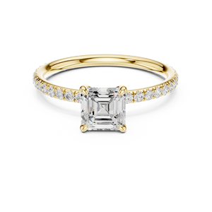 แหวนแต่งงานเพชรทรง Asscher 1 กะรัต ทองคำแท้ 14k คุณภาพ E VS1 เพชรเพาะเลี้ยงในห้องปฏิบัติการ พร้อมใบรับรอง IGI สำหรับผู้หญิง ขายดี - Product Image 1
