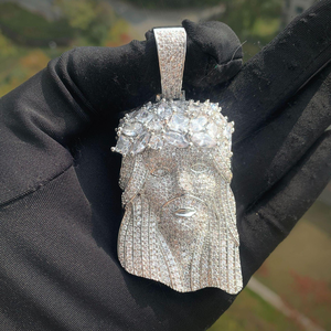 จี้พระเยซูแบบ Iced Out ประดับเพชรโมอิสซาไนต์ ชุบทอง เครื่องประดับฮิปฮอป - Product Image 3