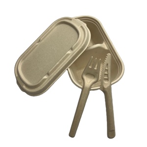 Boîte à lunch écologique en bambou à 2 compartiments de 750 ml, vaisselle jetable biodégradable de qualité alimentaire, assiettes végétales, vaisselle pour la maison - Product Image 3