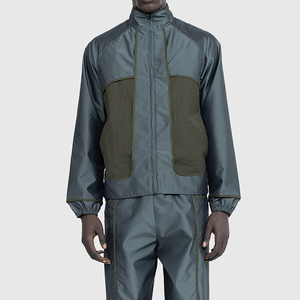 Skyray Impex Washable Wear Solid Waffle Texture Streetwear Stand Collar <b>Cardigan</b> Drawstring Jacket Polyester/Cotton/Spandex - Product Image 5