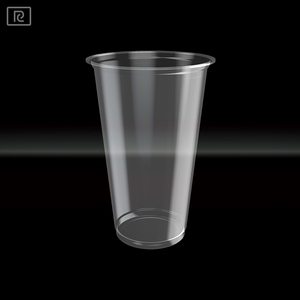 Vasos de plástico PP desechables con tapa en incoloro/6 colores Opción de logotipo del cliente para servir bebidas frías - Product Image 1