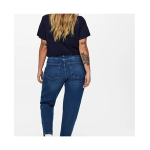 Vaqueros de mezclilla de corte bootcut para mujer, de moda, de alta calidad, con logo personalizado, tiro medio, elásticos, transpirables, antiarrugas, ecológicos, para verano. - Product Image 4