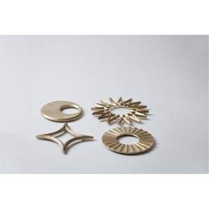 Luxury Solid Brass Metal Coasters Circular Ribbed Drink Mat Non-Slip Decorative Cup <b>Pad</b> for Bar <b>Coffee</b> Table & Home Hotel Decor - Product Image 6