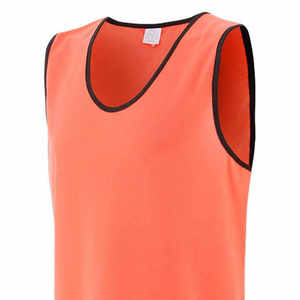 Chaleco Deportivo Unisex sin Mangas, Cuello en V, Color Naranja Sólido, Poliéster que Absorbe la Humedad, Corte Regular, para Adultos, Todas las Temporadas - Product Image 4