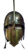 Casque de Chevalier Médiéval, Armure Romaine, Plaqué Bronze Antique, Fait Main, Costume Cosplay, Gravure Imprimée, Idéal pour Noël et Fêtes d'Anniversaire