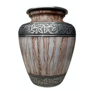 <b>Large</b> Aluminium Gold Cremation <b>Urn</b> for Adult Ashes with Decorative Bands Vase Shape Memorial <b>Urn</b> Decorative <b>Urn</b> With Metal Lid - Product Image 6