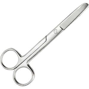 Ciseaux médicaux droits à extrémité arrondie et tranchante, 14 cm, en acier inoxydable, pour pansements chirurgicaux et dissection, réutilisables, instrument CE - Product Image 2
