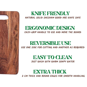 Planches à découper rectangulaires en bois d'acacia, outils de cuisine élégants et antidérapants pour la découpe quotidienne des légumes et des fruits - Product Image 4