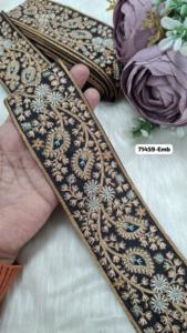 Dentelle brodée florale de luxe pour robes de mariée, dentelles et rubans brodés fins haute densité pour bordures de robes de mariage - Product Image 3