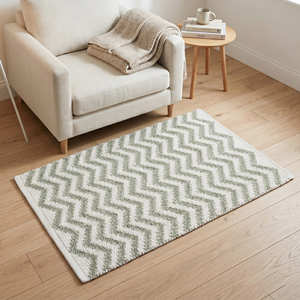 Tapis décoratif en coton tissé à la main à carreaux rose poudré pour chambre d'enfant et décoration intérieure contemporaine - Product Image 3