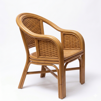 Fournisseur indonésien de fauteuils en rotin de haute qualité, meubles en osier rustiques, chaise à accoudoirs moderne pour salle à manger, sièges confortables