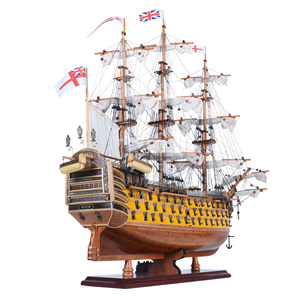 Maquette de navire HMS Victory peinte, modèle de navire en bois de 60 cm à assembler, produits artisanaux, décorations pour la maison - Product Image 3
