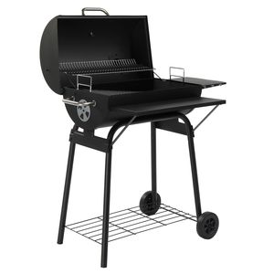 Lussuoso appartamento di 571 mq. In. Griglia a Carbone con Barile in Acciaio e Tavolo Laterale Anteriore per Feste all'Aperto in Giardino e Patio, Colore Nero - Product Image 4