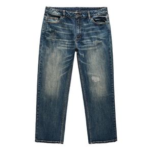 Jean vintage en denim délavé moyen, motif 3D, déchiré, coupe bootcut ample, taille mi-haute, hiver, 100% coton, respirant, séchage rapide, personnalisable à l'avant - Product Image 3