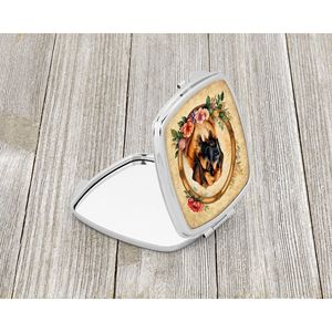 Leonberger flores compacto viaje maquillaje espejo plegable bolsillo de mano espejo decorativo para mujeres y niñas regalo - Product Image 2