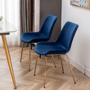 Set di 2 Sedie da Pranzo Moderne in Velluto Blu Aufurr - Product Image 5