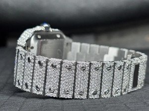Luxury Square <b>Arabic</b> Dial VVS Moissanite Stainless Steel Women's <b>Watch</b> with Automatic Mechanical Movement and Auto Date - Product Image 2