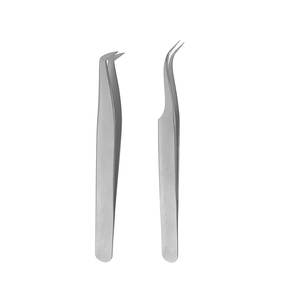 Pince à épiler professionnelle pour extensions de cils ZOHA SURGICO, en acier inoxydable, logo personnalisé, pince à épiler pour cils à long manche, pince à épiler de précision - Product Image 1