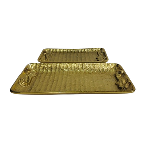 Bandejas Decorativas para Servir Nueces, Galletas y Bocadillos, Acabado en Color Dorado Antiguo, Precio Económico, Decoración para Bodas, Bandeja Dorada para Mesa - Product Image 3