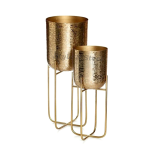 Jardinière d'intérieur classique en fer thermolaqué, durable et polyvalente, avec drainage pour la décoration - Product Image 1