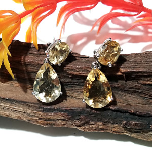 Natural Citrine <b>Drop</b> Gemstone Earrings, 925 Sterling Silver, Yellow Gemstone Jewelry Gift Birthday Earring - Product Image 5