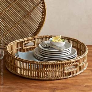 Eco Friendly Rattan Tray Handmade Woven Oval Serving Tray <b>Nesting</b> Design Nature Rustic <b>Table</b> Decor Home Restaurant Wholesale B2B - Product Image 2