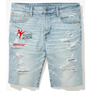 Pantalones Cortos de Mezclilla para Hombre Estilo Vintage Personalizados, Pantalones Cortos de Trabajo Holgados con Doble Rodilla, Vaqueros Cortos de Mezclilla para Hombre - Product Image 1