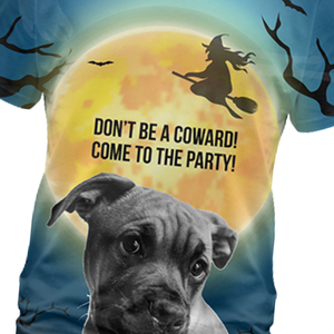 Camiseta con Estampado de Sublimación Personalizado, Diseño Gráfico de Halloween con Foto de Perro, Unisex, Temática de Fiesta, OEM, ODM, Poliéster, Alta Calidad - Product Image 6