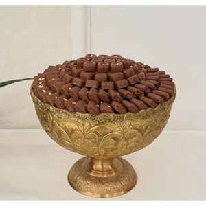 royal look Metal <b>Chocolate</b> & Sweet Bowl Hammered Design Gold Color Fruit & creamy <b>chocolate</b> bowl For Party Gifting Use - Product Image 1