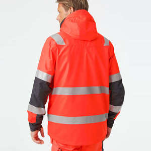 Vestes de sécurité imperméables et respirantes en polyester pour hommes, vêtements de travail haute visibilité réfléchissants, manteaux de pluie pour travaux en basse température, certifiés EN - Product Image 2