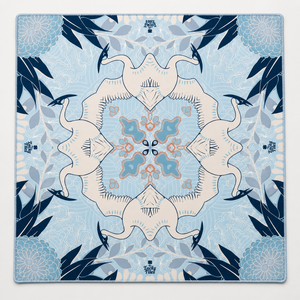Tapis de Mahjong pliable moderne américain Blue Crane au design original, 33x33 pouces, 3 mm, avec dos antidérapant en caoutchouc, tapis de table imprimé sur mesure - Product Image 1