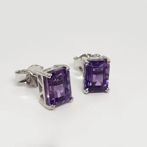 Pendientes de Amatista Natural, Plata de Ley 925, Joyería de Piedras Preciosas de Calidad Vintage de Lujo, Hechos a Mano, Elegante Regalo para Bodas y Fiestas - Product Image 1