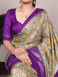 <b>Indian</b> Traditional Casual Saree with Floral Print for Daily Wear and Festive Function for Women Comfortable Fancy Trendy Outfit - Product Image 6