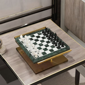 Juego de Ajedrez de mármol verde cuadrado Premium de 12 pulgadas, tablero de juego de lujo con piezas de 2 pulgadas para decoración de hogar y oficina, Material de piedra - Product Image 3