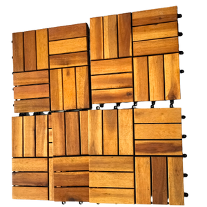 Baldosas de Madera Modernas para Exterior, Encajables, 30 x 30 cm, Fáciles de Instalar, Impermeables y Antideslizantes, para Patio, Balcón, Terraza y Jardín - Product Image 5