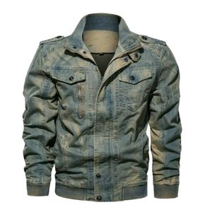 Men Regular Fit <b>Denim</b> Jacket Winter Y2K Embroidered Vintage Washed Trucker <b>Coat</b> Casual Streetwear Fashion Outerwear - Product Image 2