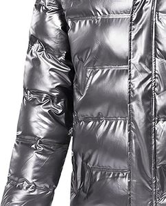 Chaqueta Acolchada de Poliéster Impermeable y Transpirable para Hombre, con Cremallera Frontal, Diseño OEM Personalizado, Recubierta, Delgada, con Burbujas, Resistente al Viento y Acabado Brillante - Product Image 3