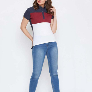 Fully Customized Logo Printing Women Polo Shirt For Sale High Demanded Product Breathable Women's Polo Shirts Contrast Color - Product Image 4