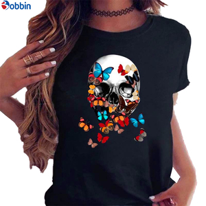 Camiseta de Verano con Estampado de Rosas y Mariposas, Blusa Blanca para Niña, Camiseta con Diseño Gráfico, Ropa Casual, Transpirable, Modelo Básico - Product Image 3