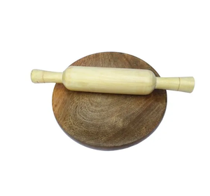 Tabla de hornear india moderna con base de madera y rodillo para hacer roti, utensilio para hornear pan, ecológico, apto para horno, tamaño personalizado - Product Image 1