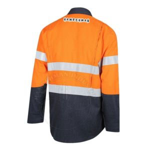Chemises FR d'été pour le travail 2026 – Nouveau design, logo personnalisé, orange réfléchissant, manches longues – Fabriqué au Pakistan, meilleure qualité - Product Image 2