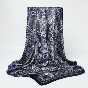Pañuelo de Seda Satinado de 90CM para las Cuatro Estaciones, Cuadrado, de Lujo, con Estampado, Protección Solar, Chal, Envoltura, Hiyab, Bandana Popular, Accesorios - Product Image 5
