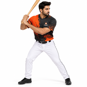 Camiseta de Béisbol Personalizada Unisex, Manga Corta con Botones, Secado Rápido, Ecológica, Cuello en V, 100% Poliéster, Uniforme Deportivo Personalizado para Equipos - Product Image 3