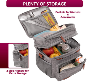 Custom Printed 300D Polyester Lunch Bag for Office Travel Picnic Portable Food Takeway Shoulder Bag Thermal Insulated Cooler Bag - Product Image 2