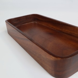 Plateau de service en bois de grande capacité, plateau de luxe en bois massif pour le petit-déjeuner, le thé et le café - Product Image 5