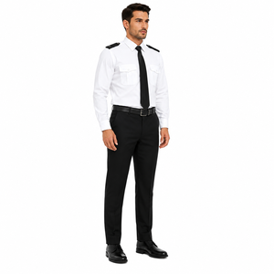Conjunto de Camisa y Pantalón de Algodón Personalizado para Hombre, Uniforme de Seguridad Casual de Manga Larga con Epaulettes, Ropa de Trabajo Profesional para Guardias, Detección de Agujas - Product Image 3