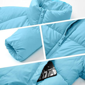 Chaqueta Acolchada de Invierno para Mujer al por Mayor, Personalizada, Tallas Grandes, con Cuello Mandarín de Piel de Oveja, Tejida, de Lona, Impermeable y Transpirable - Product Image 3