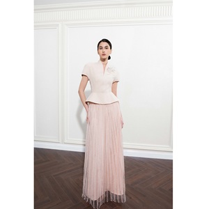 High Fashion Women's High Waisted <b>Skirt</b> ODM Supply NORAH <b>LONG</b> <b>SKIRT</b> Elegant Vertical Pleats Eco Friendly High Waist <b>Long</b> <b>Skirt</b> - Product Image 3